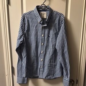 Abercrombie & Fitch Blue and White Gingham Casual Shirt